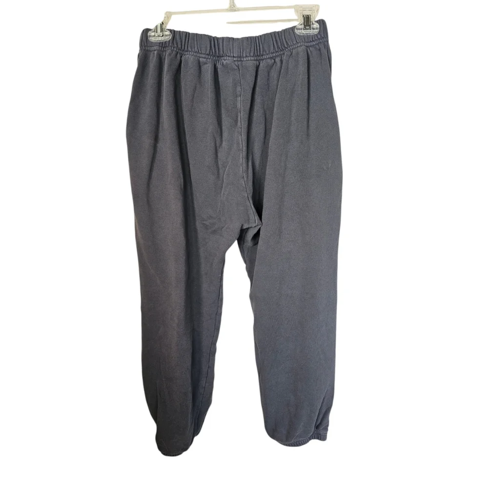 Miou Muse Josie Jogger Pants French Terry Charcoal Grey Smiley Face Size Med EUC - Picture 3 of 5